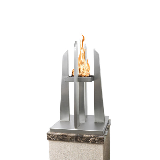 Pointe Fire Ornament Mount - Stainless Steel Column