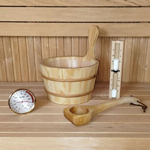 Sauna Bucket and Ladle - Pine Wood