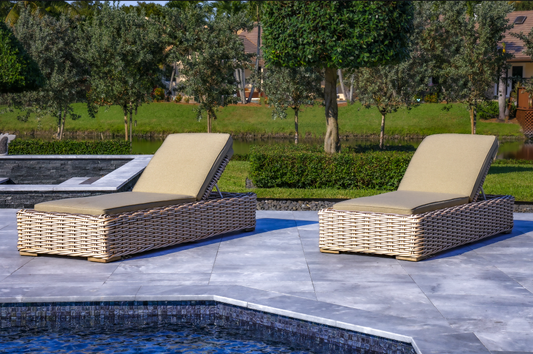 Anna 79 X 31.5 Inch Outdoor Wicker Aluminum Frame Sun Lounger in White and Grey