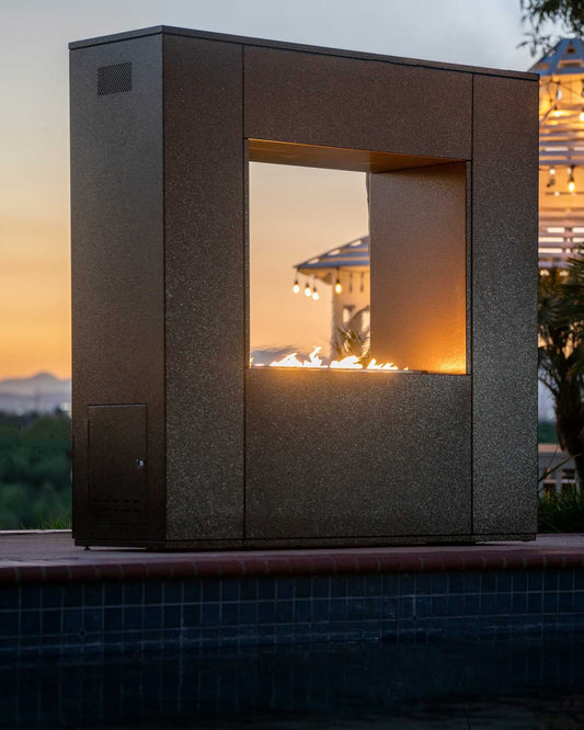 Williams Outdoor Fireplace - Black - Powder Coated Metal