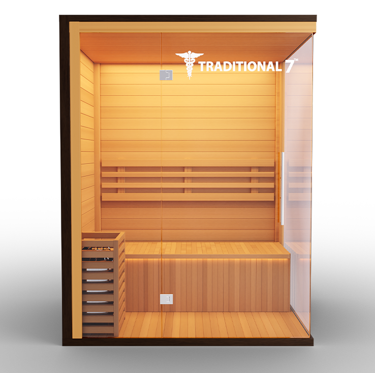 Traditional Indoor Sauna 7 - Glass Front & Left Wall 1