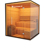 Traditional Indoor Sauna 9 Plus - Glass Front & Left Wall + Reclining Bench & Side Bench