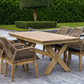 Santino 7-Piece Outdoor Dining Set - Wood Table with 6 Wood, Aluminum, and Rope Chairs 