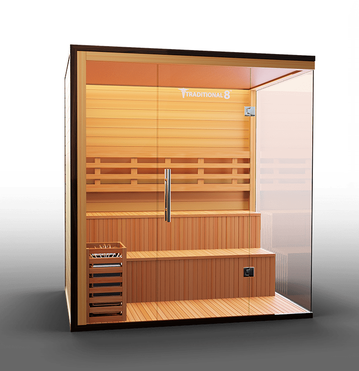 Traditional Indoor Sauna 8 Plus - Glass Front & Left Wall 5